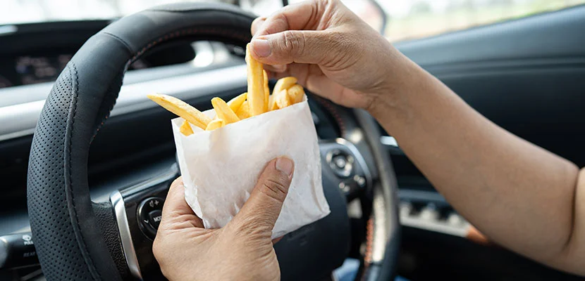 Food and drink are a major distraction for drivers